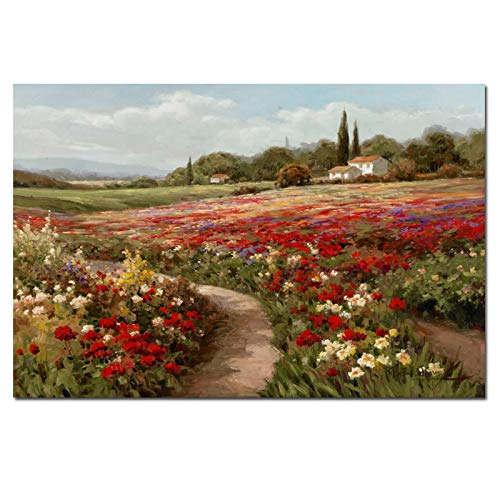 OUSHION ART Claude Monet Pappeln Felder Landschaft Impressionistische Malerei auf Leinwand Poster und Drucke Wandbild für Wohnzimmer 70x100cm Rahmenlos von OUSHION ART