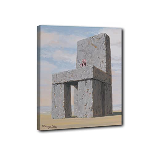 OUSHION ART Extra große Steinstuhl-Leinwandbilder Magritte-Reproduktionen berühmte Leinwand-Wandkunst Poster und Drucke Bilder Home Wall Decor 50 x 60 cm Innenrahmen OUSHION ART Extra große Steinstuhl-Leinwandbilder Magritte-Reproduktionen berühmte Leinwand-Wandkunst Poster und Drucke Bilder Home Wall Decor 50 x 60 cm Innenrahmen von OUSHION ART