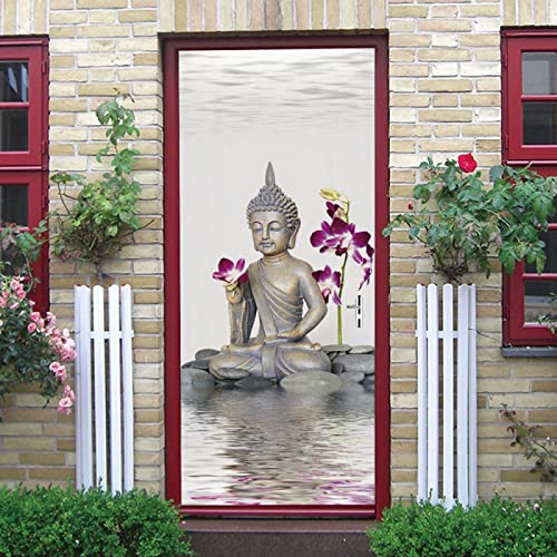 3D Tür Wandbild Aufkleber Für Schlafzimmer Wohnzimmer Kinder Selbstklebende Türaufkleber Kunstblumen Buddha Zen 90X200Cm Pvc Wasserdichte Abnehmbare Tür Tapete Art Home Dekoration 3D Tür Wandbild Aufkleber Für Schlafzimmer Wohnzimmer Kinder Selbstklebende Türaufkleber Kunstblumen Buddha Zen 90X200Cm Pvc Wasserdichte Abnehmbare Tür Tapete Art Home Dekoration von OUSIKA