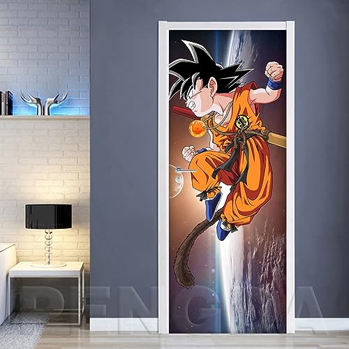 3D Türaufkleber Für Innentüren 77X200Cm Anime-Junge Selbstklebende Türposter Wandbild Wasserdichte Wandtattoo Pvc Türfolie Tapete Schlafzimmer Badezimmer Küche Home Deko von OUSIKA