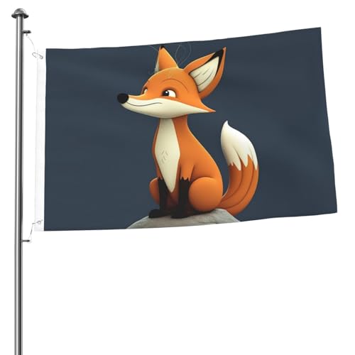 Animierte Fuchs-Flagge, 6 x 91 cm, Polyester, doppelseitig, Gartenflaggen, langlebig, Willkommensflaggen, Banner, Outdoor-Dekoration für Innenhof, Veranda, Rasen von OUSIKA