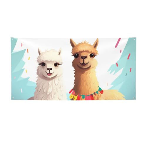 Große Banner und Schilder, Lama-Alpaka-Flaggen, personalisierbar, Party-Banner, Wandbehang, Hintergrund mit Seil zum Aufhängen, für Innen- und Außenbereich, Büro, M Große Banner und Schilder, Lama-Alpaka-Flaggen, personalisierbar, Party-Banner, Wandbehang, Hintergrund mit Seil zum Aufhängen, für Innen- und Außenbereich, Büro, M von OUSIKA