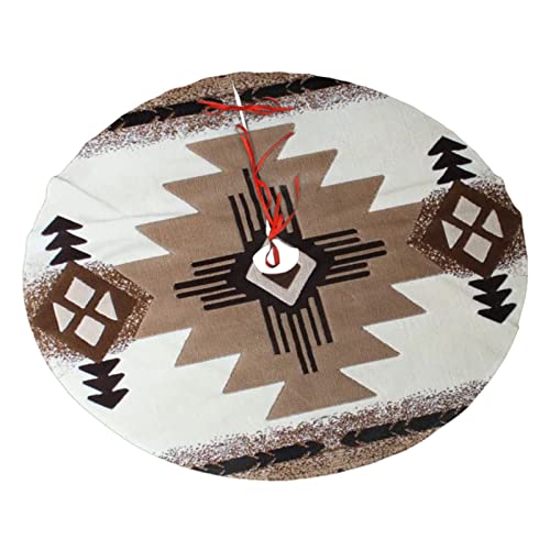 Native American Printed Christmas Tree Skirt Soft Plush Christmas Tree Mat Xmas Tree Carpet Halloween Tree Cover for Rustic Xmas Tree Holiday Decorations von OUSIKA
