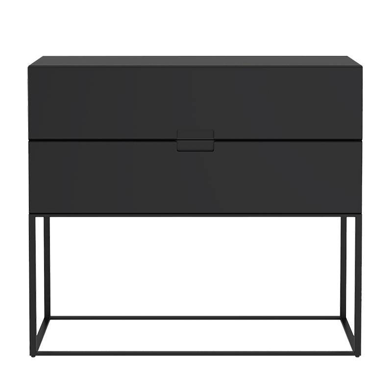 OUT OBJEKTE UNSERER TAGE - Fischer Design 02 Sideboard 90x38x78cm - schwarz/MDF lackiert/mit 2 Schubladen/Gestell Stahl schwarz pulverbeschichtet von OUT OBJEKTE UNSERER TAGE