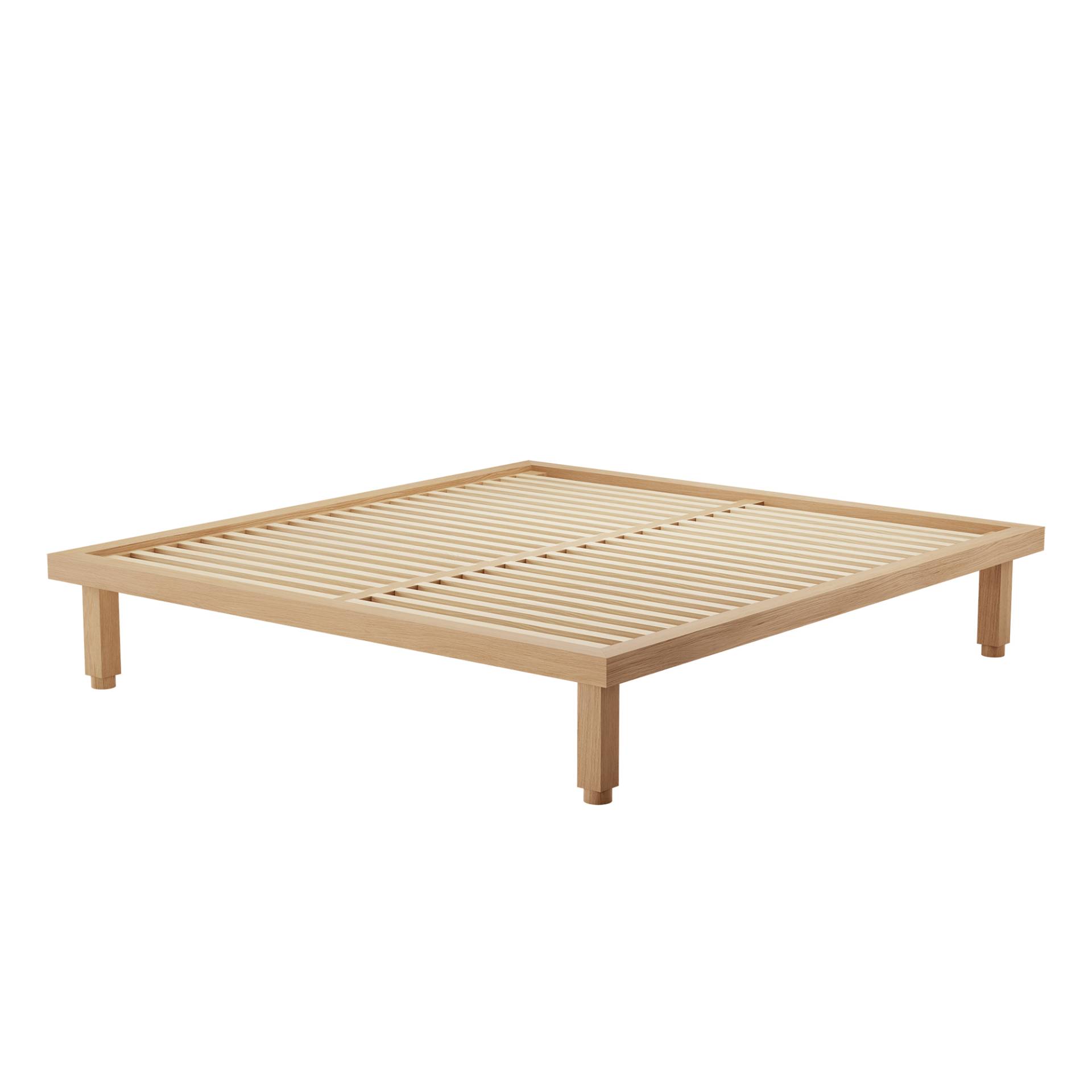 OUT OBJEKTE UNSERER TAGE - Kaya XLarge Doppelbett 200x200cm ohne Kopfteil - Eiche gewachst/CNC gefräst und handgefertigt/LxBxH 210x210x35cm von OUT OBJEKTE UNSERER TAGE