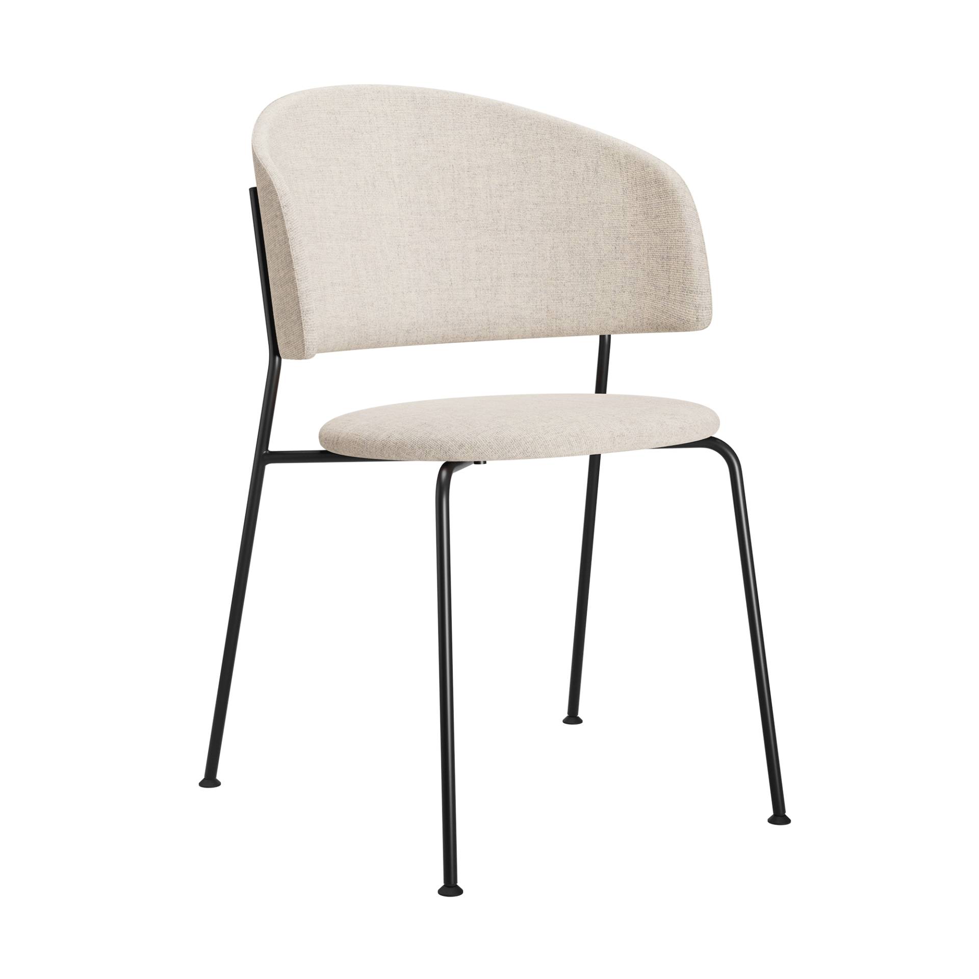 OUT OBJEKTE UNSERER TAGE - Wagner Dining Chair gepolstert Gestell schwarz - beige/Stoff Main Line Flax MLF20/BxHxT 59x84x60cm/Gestell schwarz von OUT OBJEKTE UNSERER TAGE