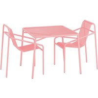 OUT Objekte unserer Tage - Ivy Gartenset (Gartentisch 90 x 90 cm & 2 x Gartenstühle), zartrosa von OUT Objekte unserer Tage