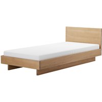 OUT Objekte unserer Tage - Zians Bett XSmall 90 x 200 cm, mit Kopfteil und durchgehendem Bein, Eiche gewachst von OUT OBJEKTE UNSERER TAGE