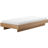 OUT Objekte unserer Tage - Zians Bett XSmall 90 x 200 cm, mit durchgehendem Bein, Eiche gewachst von OUT Objekte unserer Tage