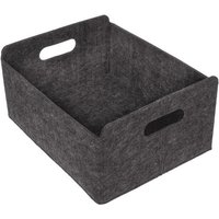 2 x Filz Aufbewahrungsbox 31 x 25 x 15 cm dunkelgrau von OUT OF THE BLUE