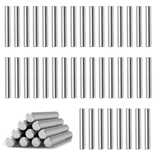 Zylinderstifte, 40 Stück Spannstifte Edelstahl, 5 x 45mm Regalbodenhalter Stifte, Zylinderstift für Türen Fenster, Passstift Heringe Stützregale, für Einlegeböden, Schränke, Möbel(Silber) von OUTALIZ