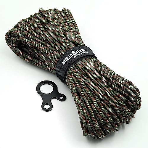 NinjaRope - Paracord 550-30m inkl. Paracord Spanner - (Camouflage Grün, 30) von OUTDOOR NINJA