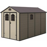 Gartenhaus aus Harz Gardiun Alessia C - 6,88 m² 188x366x225 cm mit Boden und Fenster Beige von OUTDOOR TOYS