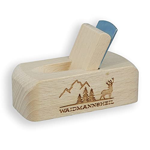 Flaschenöffner Bierhobel - Flaschenöffner aus Holz mit Gravur - Geschenk für Jäger - Jagdgeschenke mit Gravur und Jagdmotiv, Farbe:Hirsch von OUTDOORDINO