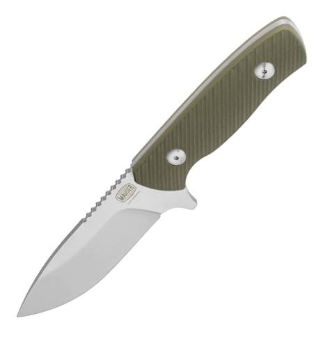 Mauser Jagdmesser Grün 11 cm aus Edelstahl - Messer für Jäger mit robustem Holster - Outdoor Survival Messer Gesamtlänge 23cm von OUTDOORDINO