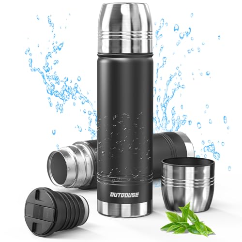 Thermoskanne,Thermosflasche 100% Auslaufsicherer-750ML，500ML，350ML Edelstahl Trinkflasche Isolierte Wasserflasche, Doppelwandig, BPA-Frei, Kohlensäure geeignet Isolierflasche für Sport, Outdoor（750ML） von OUTDOUSE