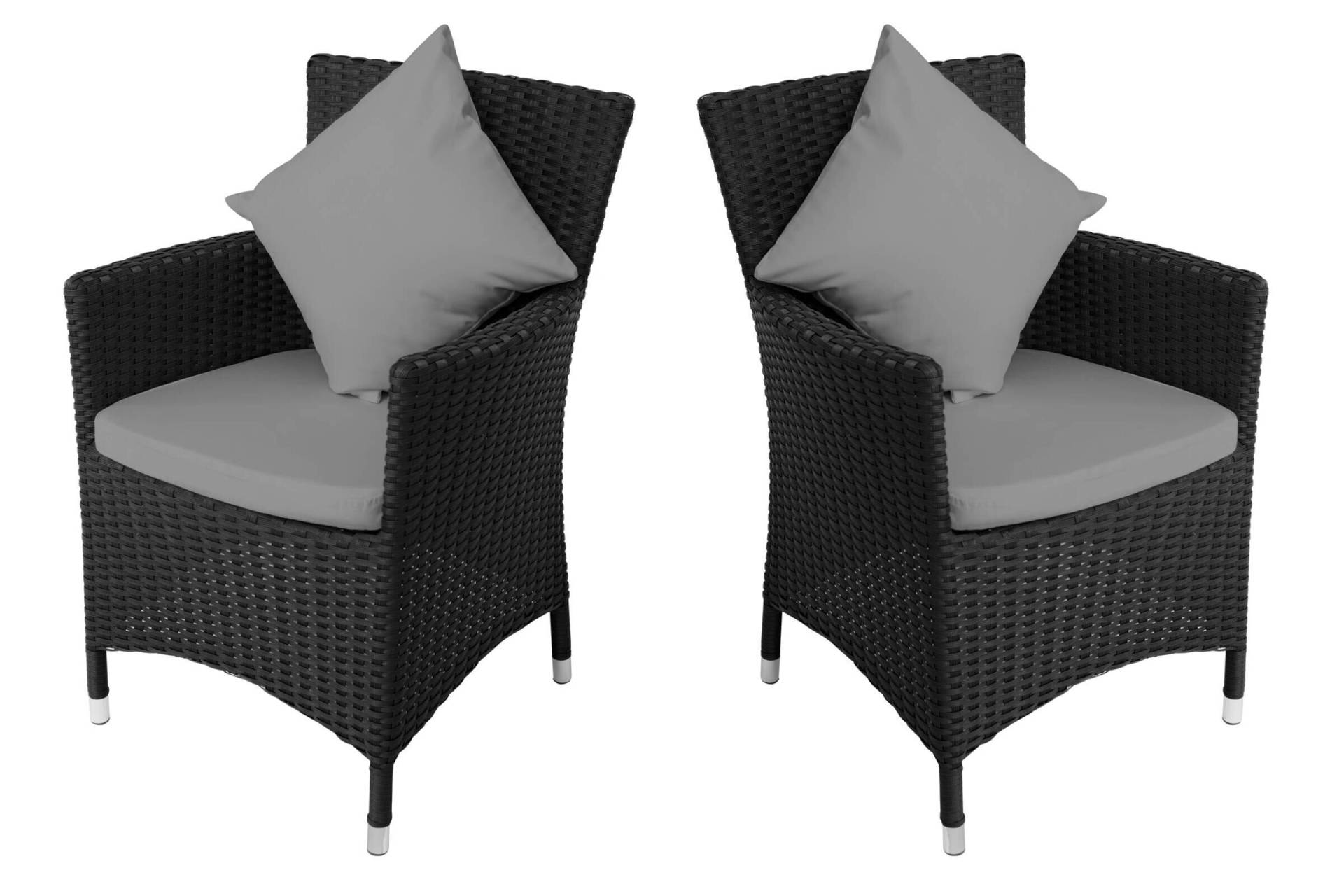 OUTFLEXX 2er Set Sessel, schwarz, Polyrattan inkl. Kissen und Polster von OUTFLEXX