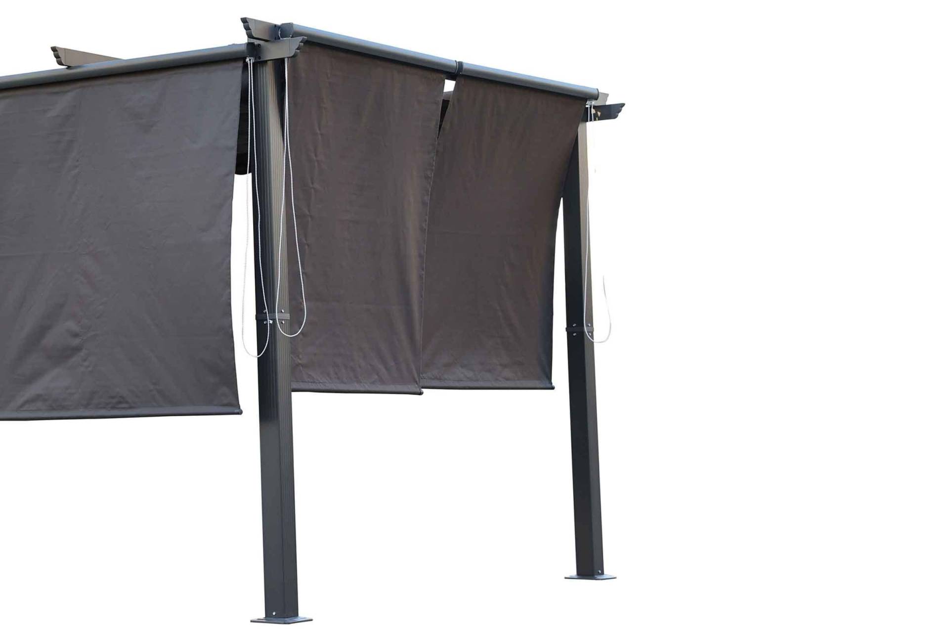 OUTFLEXX 2er Set Vorhang für Pergola mit 3x3m / 4x3m, anthrazit, für 13410/13411/16071, je Vorhang 117x145cm von OUTFLEXX