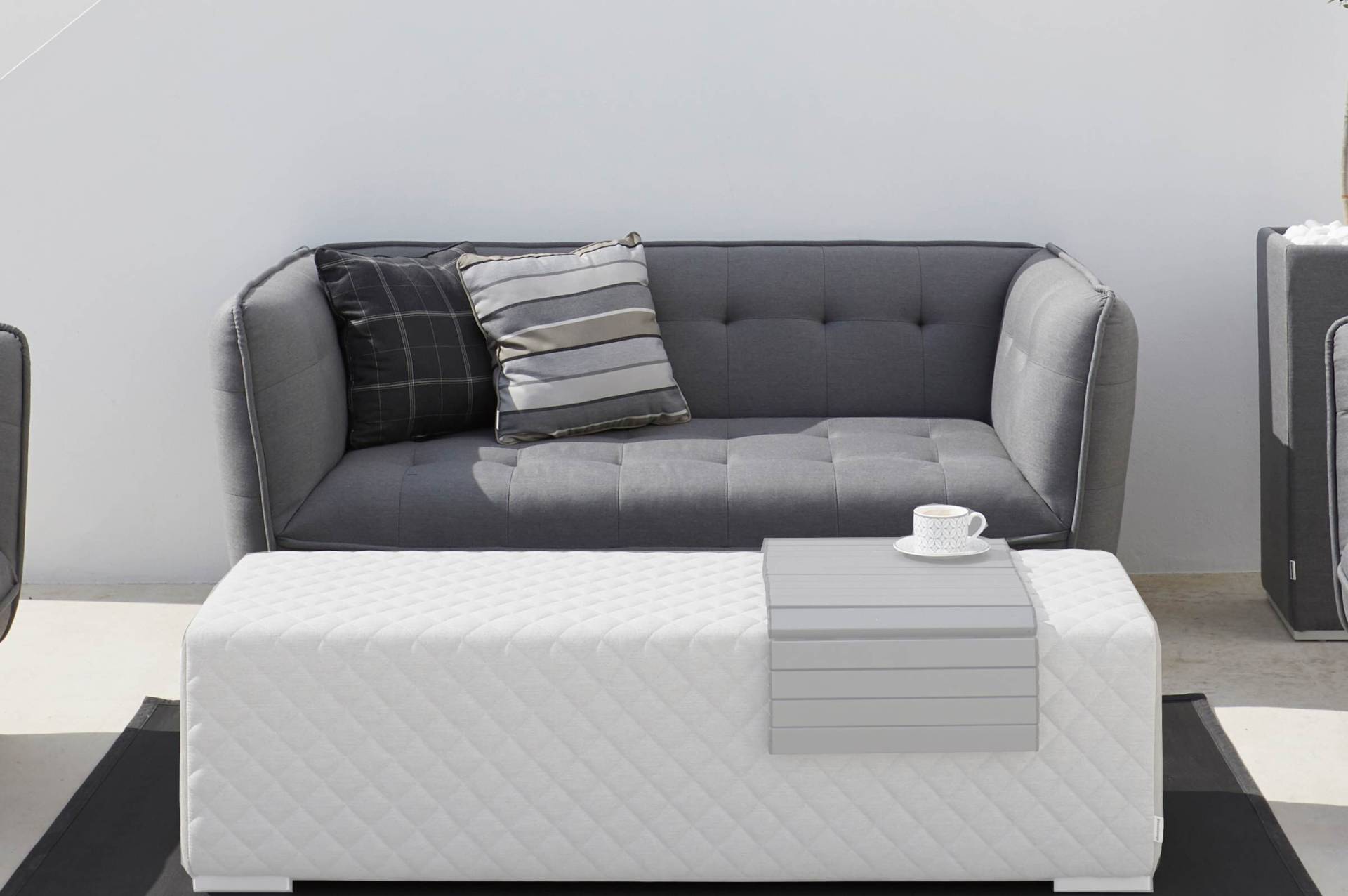 OUTFLEXX Cozy 2-Sitzer Sofa, flanelle, Alu/Sunbrella, 181 x 87 x 76 cm von OUTFLEXX