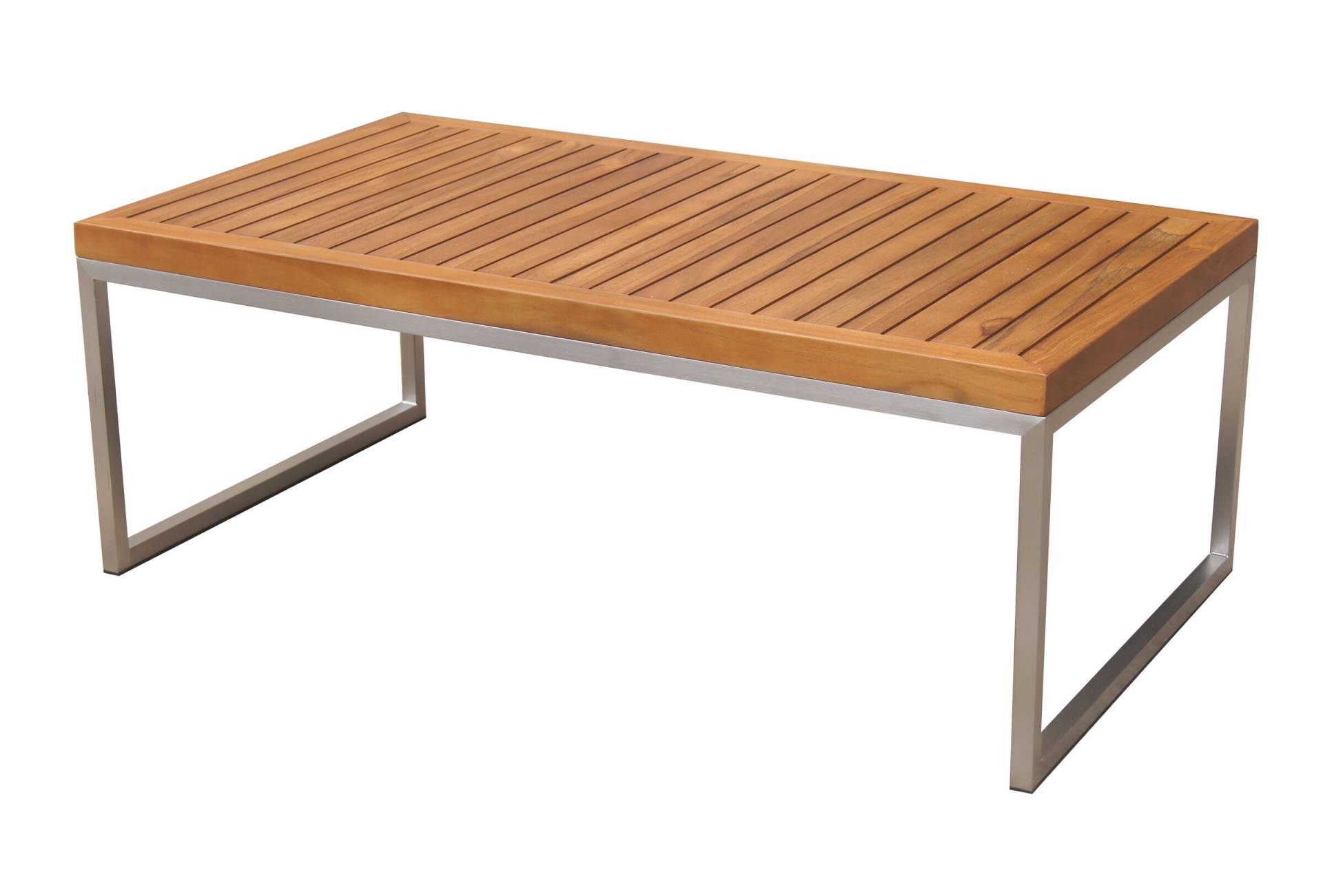 OUTFLEXX Kaffeetisch, natur, FSC-Teak / Edelstahl, 110x60x40 cm von OUTFLEXX