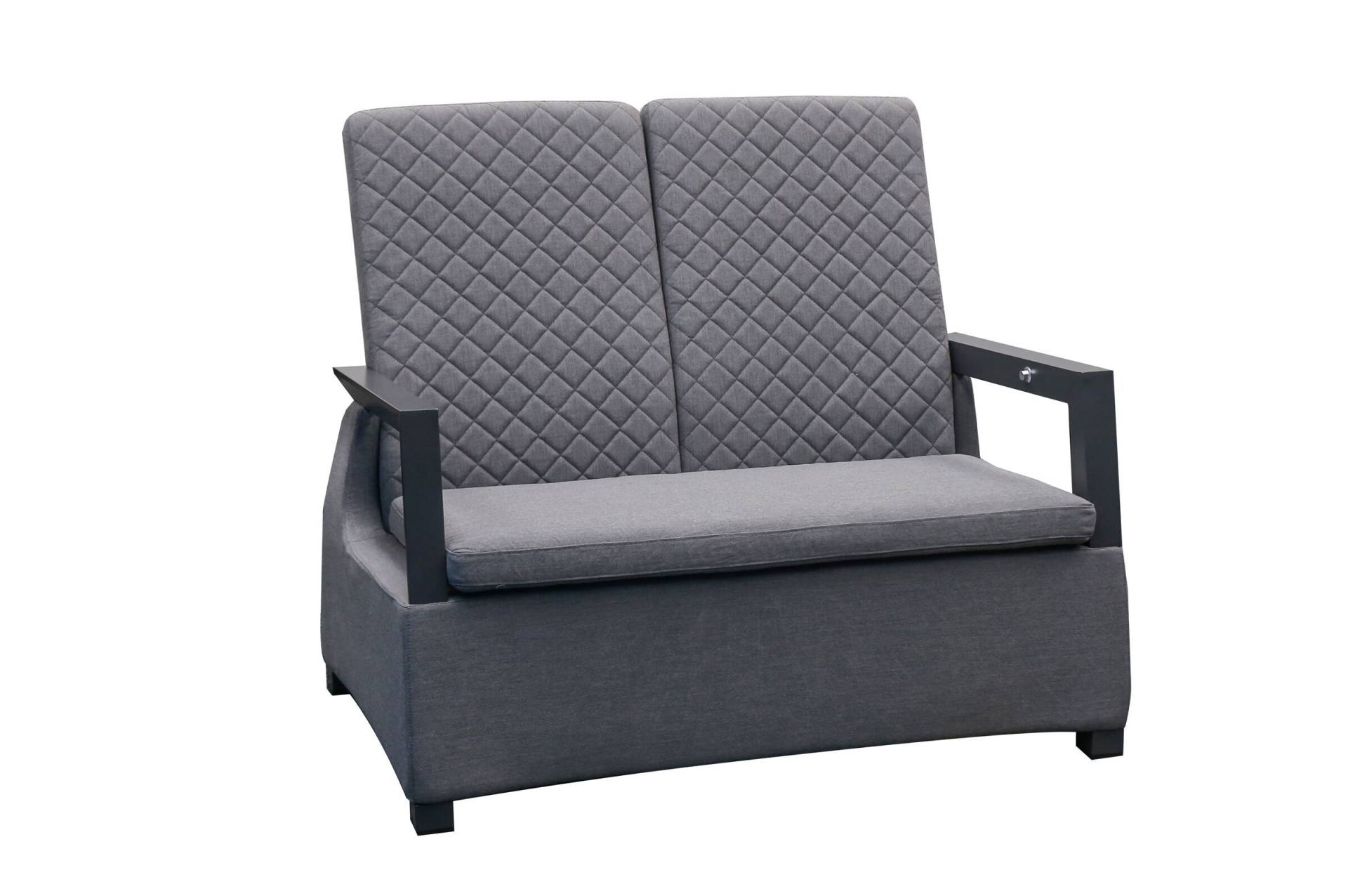 OUTFLEXX Malaga 2-Sitzer Sofa, anthrazit/flanelle, Alu/Sunbrella, 124x85x107 cm, Rückenlehne verstellbar von OUTFLEXX