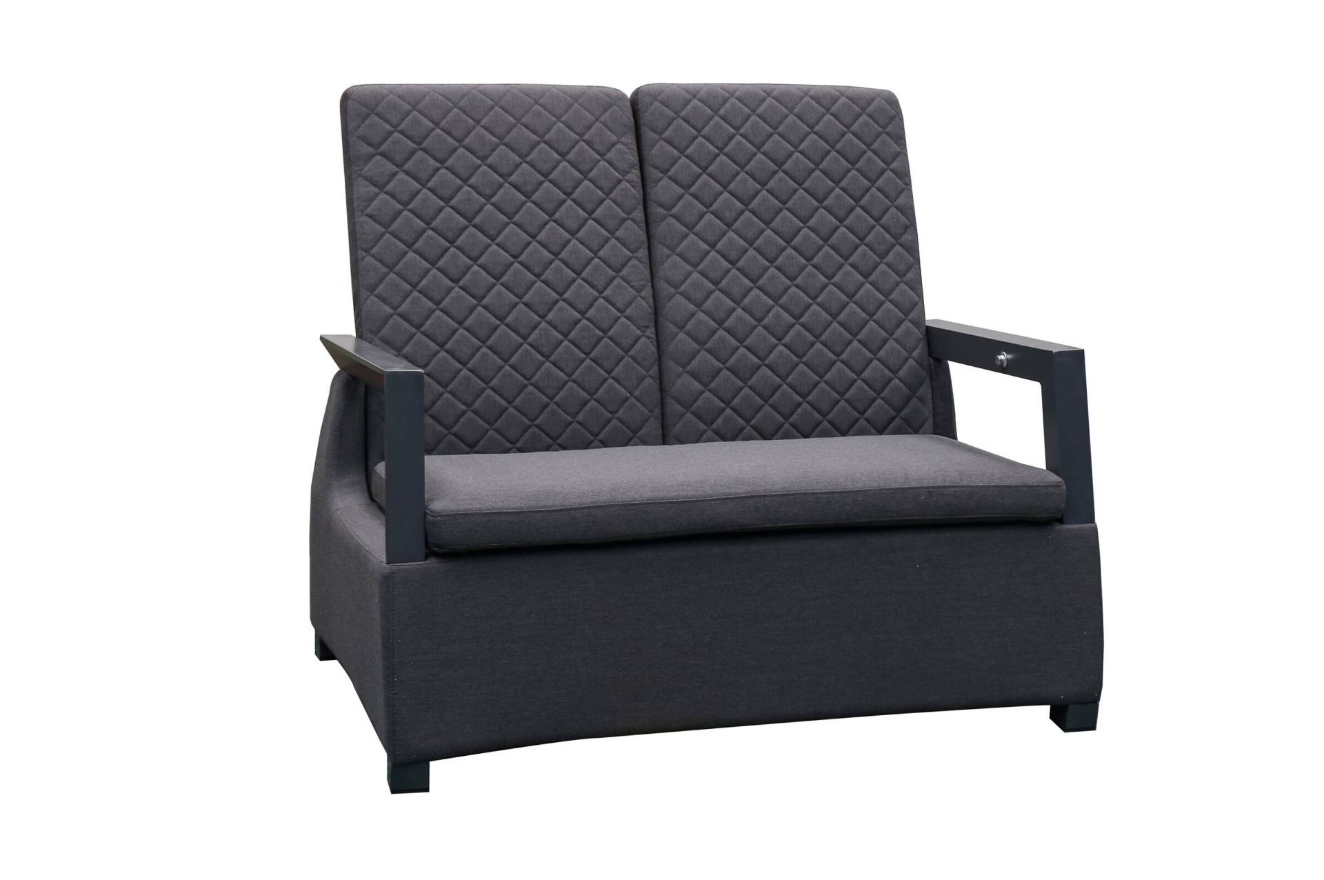 OUTFLEXX Malaga 2-Sitzer Sofa, anthrazit/sooty, Alu/Sunbrella, 124x85x107 cm, Rückenlehne verstellbar von OUTFLEXX