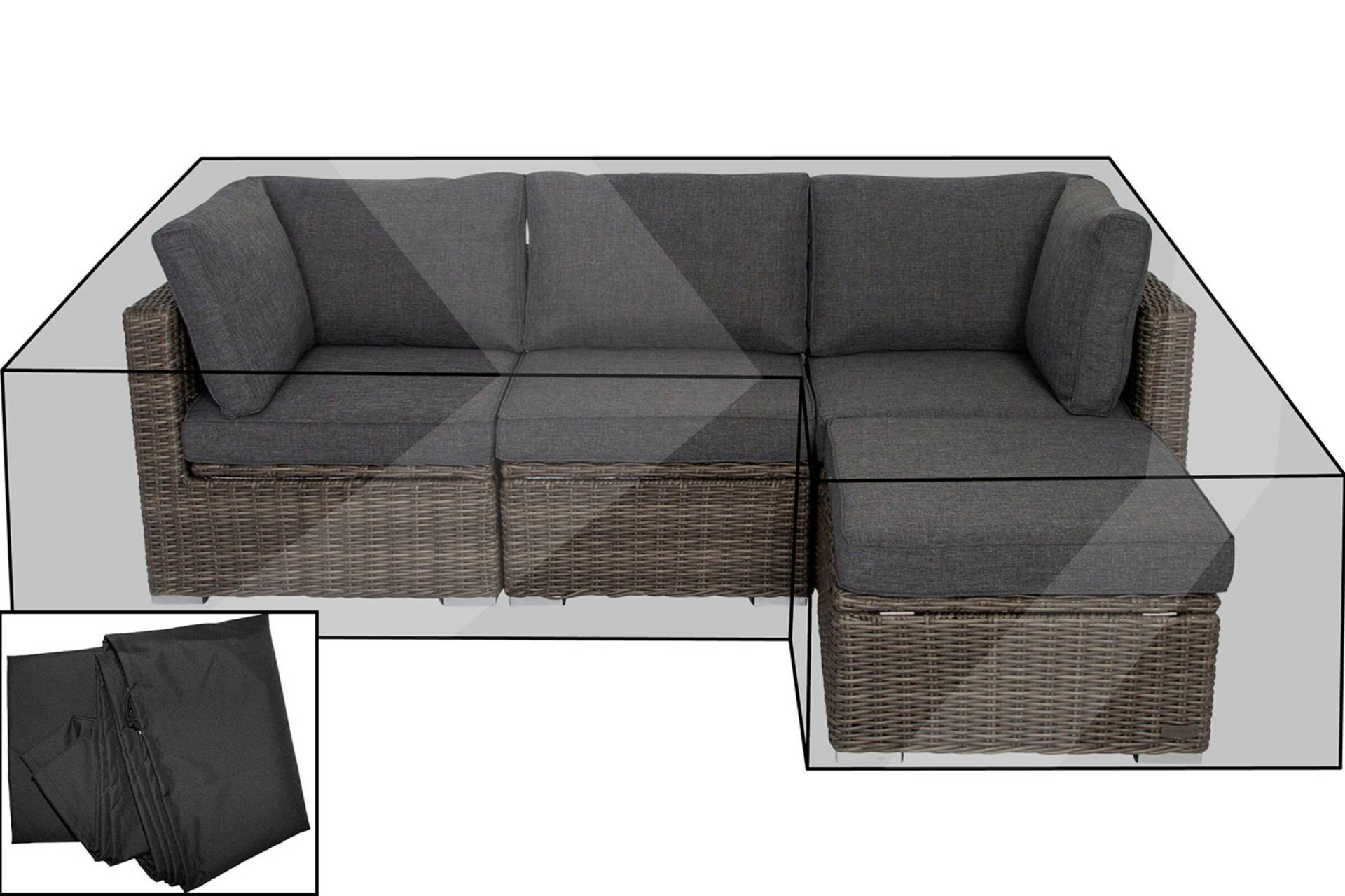 OUTFLEXX Premium Abdeckhaube, für Lounge, z.B. 18363-BOX, schwarz, L-Form, 239x157x68 cm, wasserbeständig von OUTFLEXX