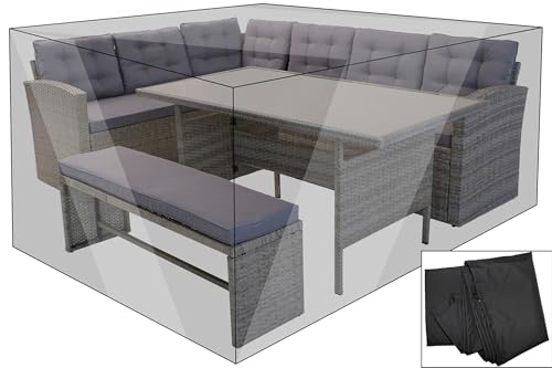 OUTFLEXX Premium Abdeckhaube für Sitzgruppen z.B. 20396, 220x200x70cm wasserbeständig Schutz-Hülle Abdeckunge schwarz von OUTFLEXX