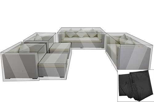 OUTFLEXX Premium Abdeckhauben Set für Lounge theBox-A/-D: 1599/1716/ 7173/16062, schwarz, wasserbeständig von OUTFLEXX