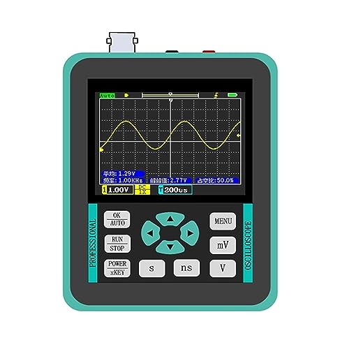2,4-Zoll-Bildschirm, digitales Oszilloskop, 120 MHz, analoge Bandbreite, unterstützt Signalgenerator, Handheld,Lang anhaltende(Green) von OUTFYT