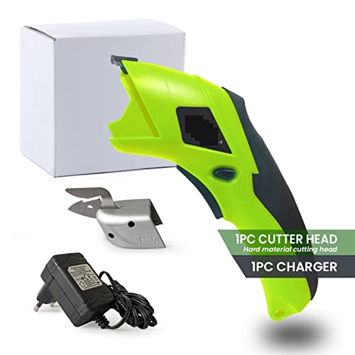 3,6 V Stoff wiederaufladbare elektrische Schere Wireless Battery Cutter Tuch Teppich PVC Leder Schneidwerkzeuge Akku-Nähschere,Verbesserung der Schereffizienz(Carton 1 Blade) von OUTFYT