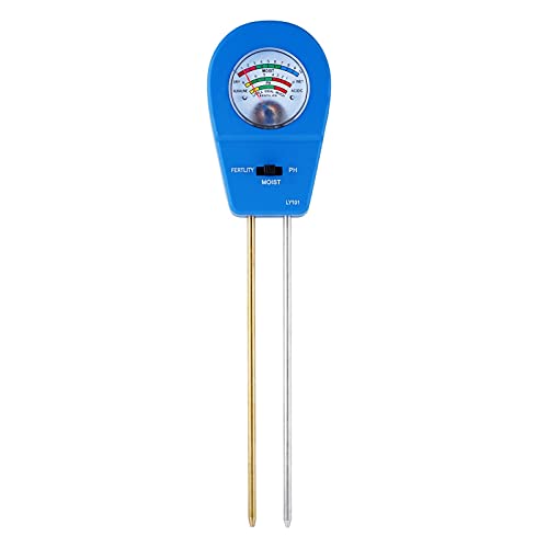 3-in-1-Boden-PH-Meter-Bodentester mit Feuchtigkeits-Fertilität-pH-Meter-Garten-Tool for Bauernhof Rasen im Freien, Schnelle und genaue Erkennung(Blue) von OUTFYT
