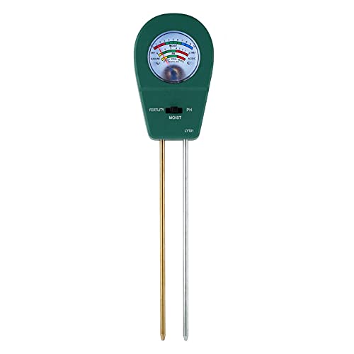 3-in-1-Boden-PH-Meter-Bodentester mit Feuchtigkeits-Fertilität-pH-Meter-Garten-Tool for Bauernhof Rasen im Freien, Schnelle und genaue Erkennung(Dark green) von OUTFYT