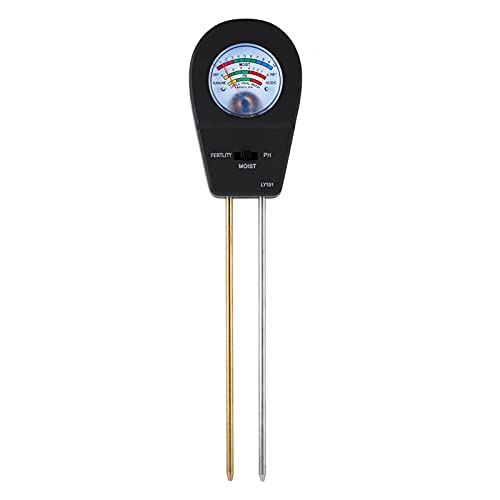 3-in-1-Boden-PH-Meter-Bodentester mit Feuchtigkeits-Fertilität-pH-Meter-Garten-Tool for Bauernhof Rasen im Freien, Schnelle und genaue Erkennung(Noir) von OUTFYT