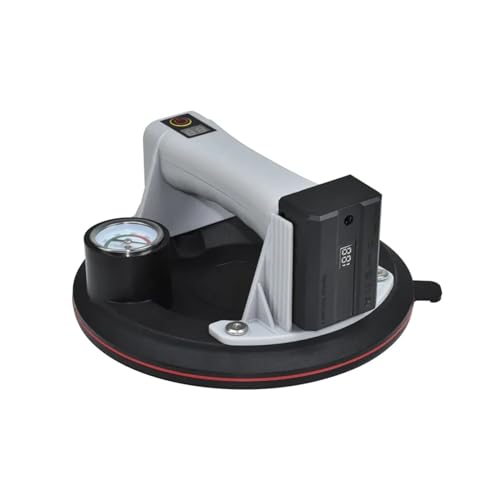 8-Zoll-Elektro-Vakuum-Glassaugnapf mit automatischer Luftnachfüllung und Manometer, doppellagiges Gummigehäuse,Energieeffizient(Grey) von OUTFYT