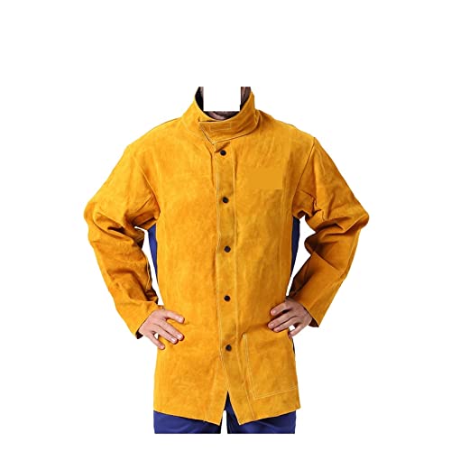 OUTFYT Lederschweißjacke Flamme Hitze Funke Abriebfest Bekleidung Schweißer Arbeitsschutzkleidung Kleidung,Überlegener Schutz(XX-Large) von OUTFYT