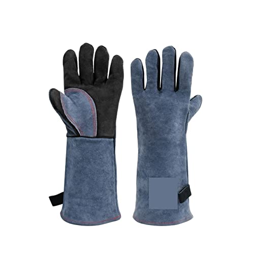OUTFYT Schweißhandschuhe for Schweißer Grill Küchenherdwärmepunktionsresistanttraining 1,3 mm dicker Lederschutzausrüstung,Überlegener Schutz(2 Pairs) von OUTFYT