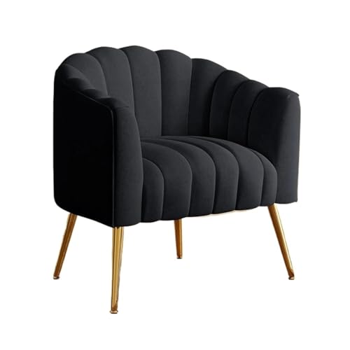 OUTIFUOTPP Fassstuhl mit Samtpolsterung, bequemer Akzentsessel for das Wohnzimmer(Black) von OUTIFUOTPP