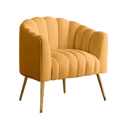 OUTIFUOTPP Fassstuhl mit Samtpolsterung, bequemer Akzentsessel for das Wohnzimmer(Mustard) von OUTIFUOTPP