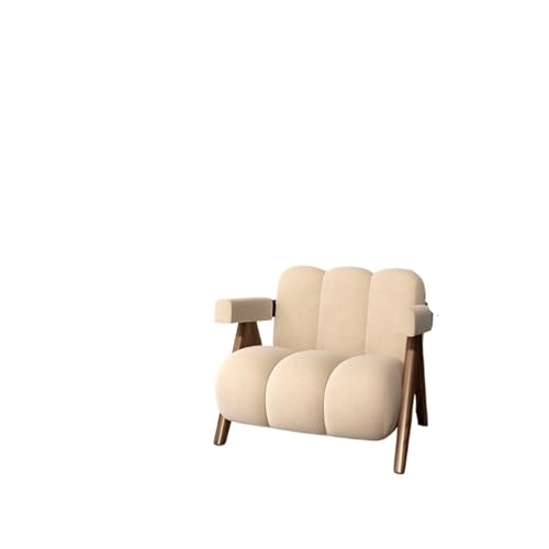 OUTIFUOTPP Home Balkon Wohnzimmer Stühle Moderne Sofas Einzel Freizeit Zurück Sessel Stoff Sofa Stuhl Möbel(Beige White) von OUTIFUOTPP