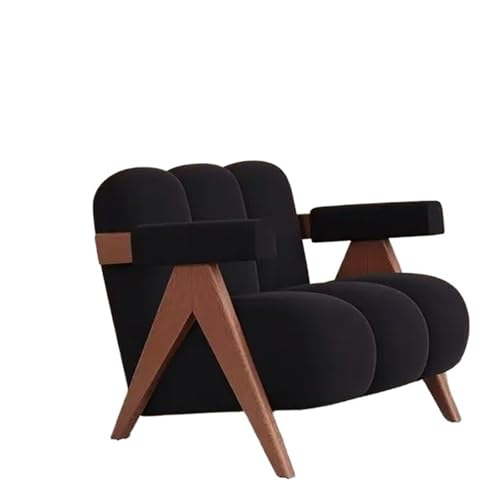 OUTIFUOTPP Home Balkon Wohnzimmer Stühle Moderne Sofas Einzel Freizeit Zurück Sessel Stoff Sofa Stuhl Möbel(Black) von OUTIFUOTPP