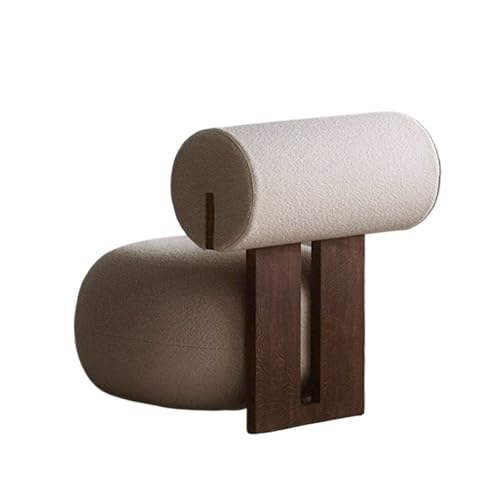 OUTIFUOTPP Massivholz Einzel Sofa Stuhl licht Luxus Wohnzimmer einfache plüsch Freizeit(Brown) von OUTIFUOTPP