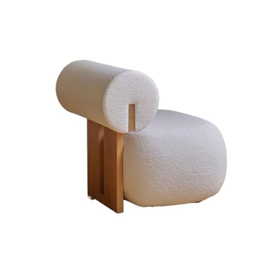 OUTIFUOTPP Massivholz Einzel Sofa Stuhl licht Luxus Wohnzimmer einfache plüsch Freizeit(White) von OUTIFUOTPP