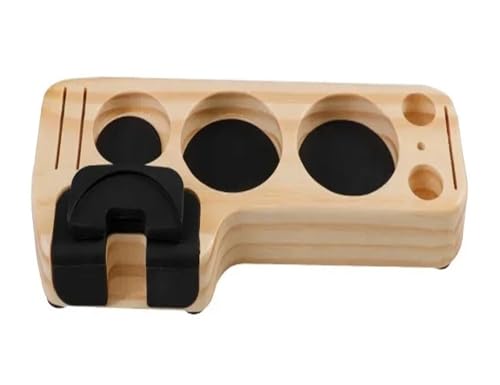 OUTIFUOTPP Mehrzweck-Kaffeestampferständer aus Holz, Walnussholz, Kaffeegeschirrhalter, Stützbasis, Siebträger-Organizer(Pine wood) von OUTIFUOTPP