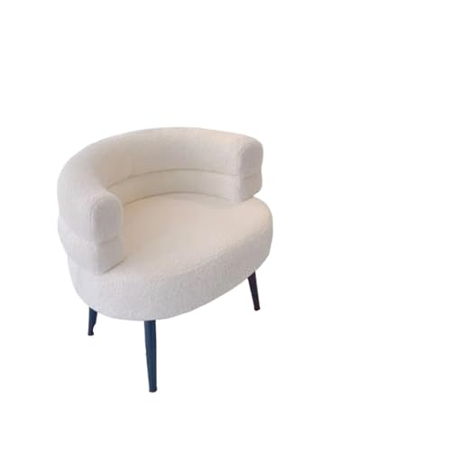 OUTIFUOTPP Moderner Akzentstuhl, Einzelcouch, Lazy Sofa, Rückenlehne im geschwungenen Design for Wohnzimmer, Schlafzimmer, Lammwollstoff(White) von OUTIFUOTPP