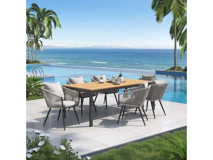 OUTLIV. Alex Gartenmöbel-Set L (6 Plätze) Tisch 220x100cm Dunkelgrau von OUTLIV