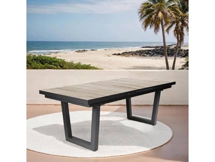 OUTLIV. Alice Ausziehtisch 200/260x100cm Aluminium/Keramik Dunkelgrau Braun von OUTLIV