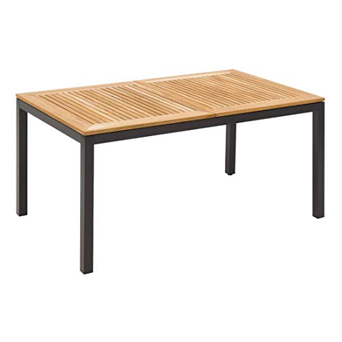 OUTLIV. Alpha Ausziehbarer Gartentisch 150/210x90 cm mit Gestell aus Aluminium und Tischplatte aus Teakholz von OUTLIV