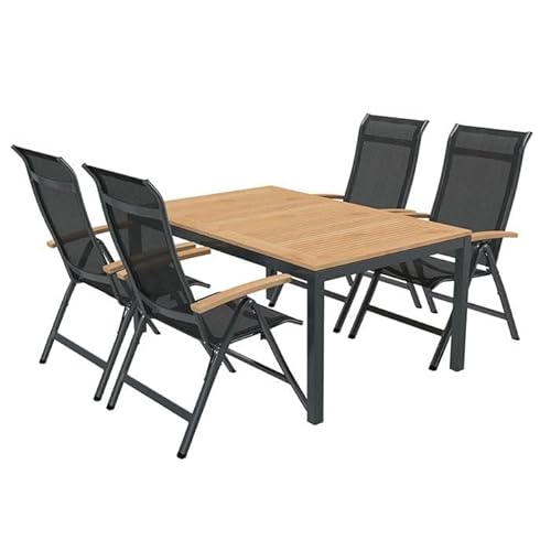 OUTLIV. Alpha Sitzgruppe mit Tisch für Garten, Balkon oder Terrasse, 5-teilig mit Ausziehtisch, Gartenmöbelset von OUTLIV