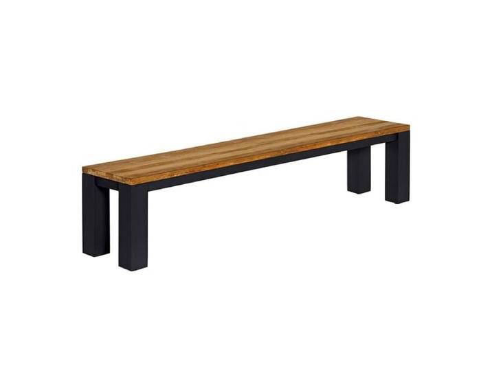 OUTLIV. Atlanta Gartenbank 190cm Aluminium/Teak recycelt Schwarz Braun von OUTLIV